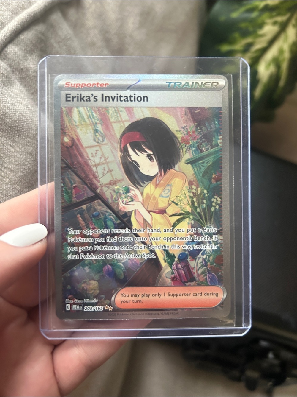 Erika's Invitation Full-Art  #203 Pokémon 151 TCG Trainer Card - ungraded